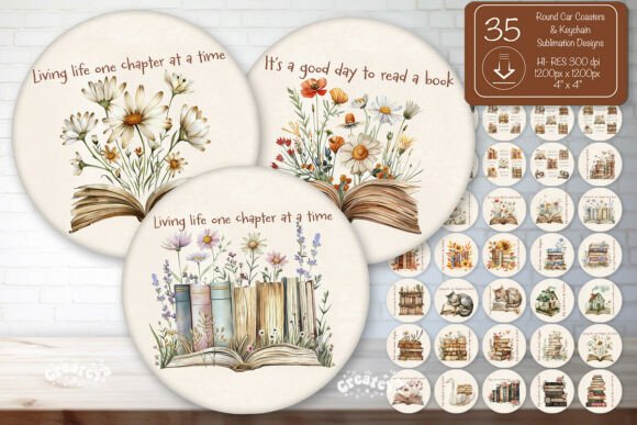 Book Round Coaster Sublimation Bundle