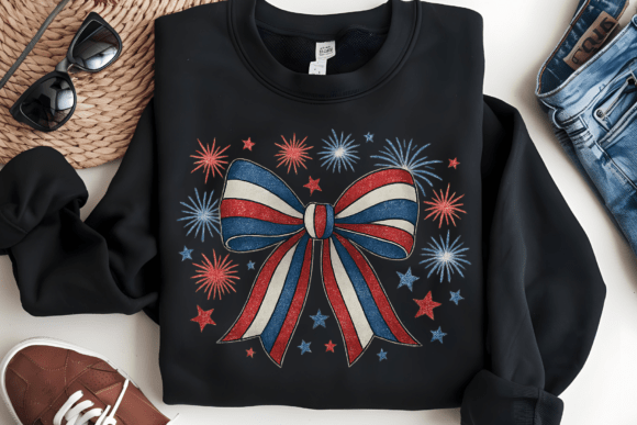 Coquette Bow, July 4th PNG