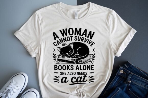 Funny Reading Books with Cat SVG PNG