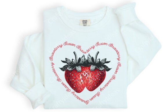 Heart Bow Strawberry Season Png, Summer