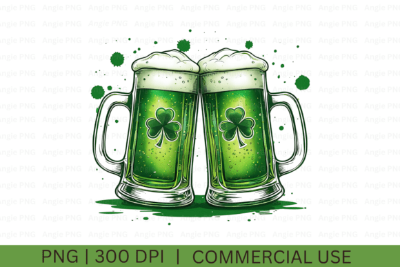 St. Patrick's Day Watercolor Beer Mugs