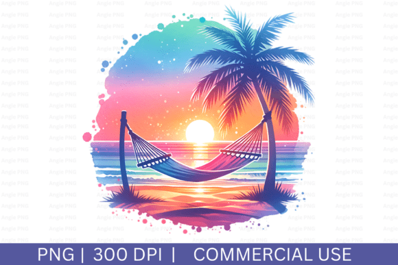 Summer Hammock on Beach PNG