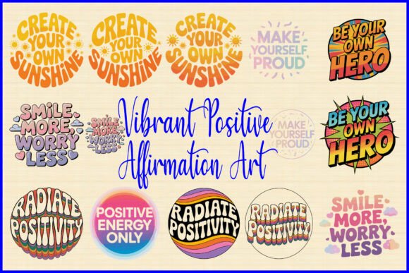 Vibrant Positive Affirmation Art Bundle