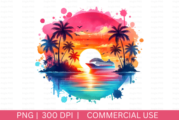 Watercolor Summer Cruise PNG
